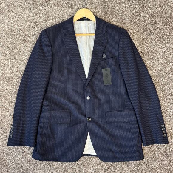 Todd Snyder Blue White Pin Stripe Blazer Size 38 Short NWOT Interior Flaw USA - Picture 1 of 16